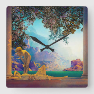 Relógio Quadrado Daybreak, 1922, por Maxfield Parrish
