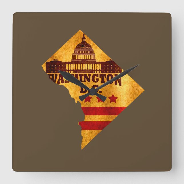 Relógio Quadrado dc washington (Frente)