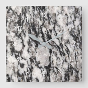 relógio quadrado de abstrato branco e preto