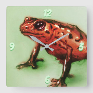 Relógio Quadrado de Sapo Vermelho, Desenho Animal