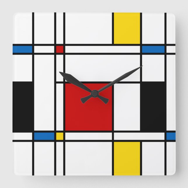 Relógio Quadrado De Stijl Pattern (Frente)