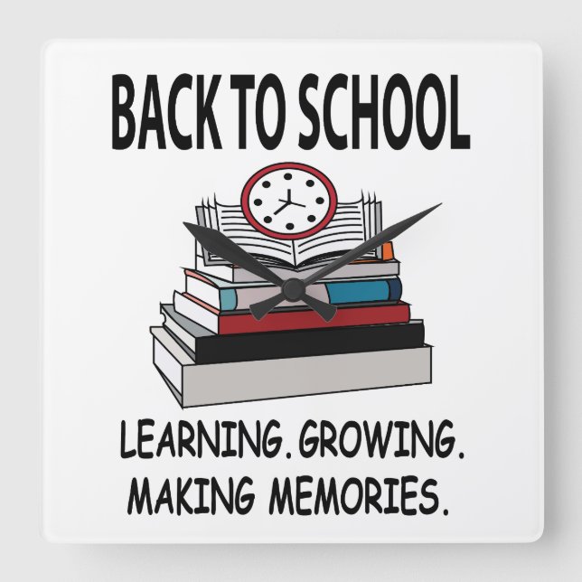 Relógio Quadrado De Volta À Sala De Aulas De Volta À Escola (Frente)