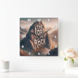 Relógio Quadrado Declaração divina: O Senhor é a minha pedra