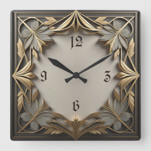 Relógio Quadrado Deco de Arte Elegante
