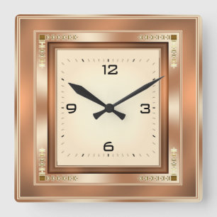 Relógio Quadrado Deco de Arte Elegante