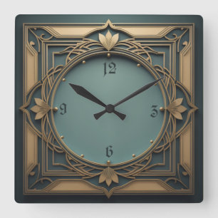 Relógio Quadrado Deco de Arte Elegante