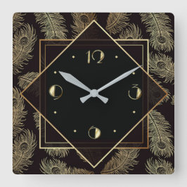 Relógio Quadrado Deco de Arte Elegante