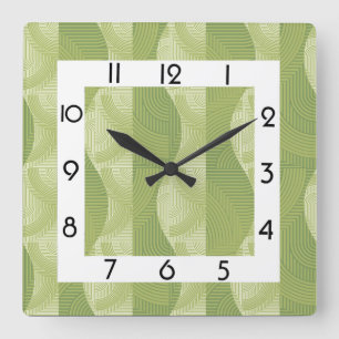 Relógio Quadrado Deco de arte verde