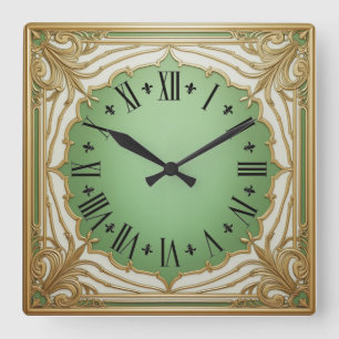 Relógio Quadrado Deco de Moeda Arte