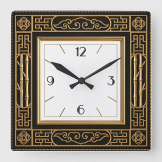 Relógio Quadrado Deco Elegante Preto