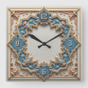 Relógio Quadrado Deco menta