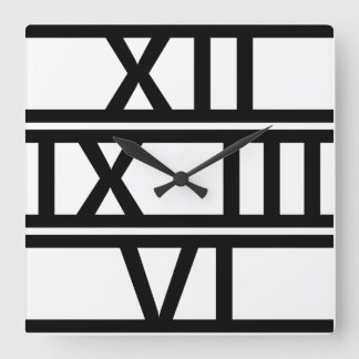 Relógio Quadrado Deco Numeral Romano