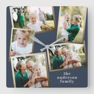 Relógio Quadrado Decor doméstico da família multi-foto do na moda m