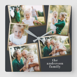 Relógio Quadrado Decor doméstico da família multi-foto do na moda m