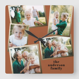 Relógio Quadrado Decor doméstico da família multi-foto do na moda m