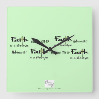 Relógio Quadrado Decorable Inspiration: "Faith is a Lifestyle" Big