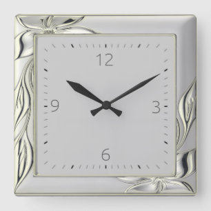 Relógio Quadrado Decoração da cinza elegante Art Deco