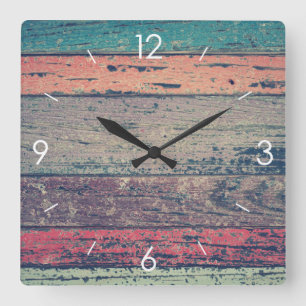 Relógio Quadrado Decoração de madeira do Design Rustic Country St