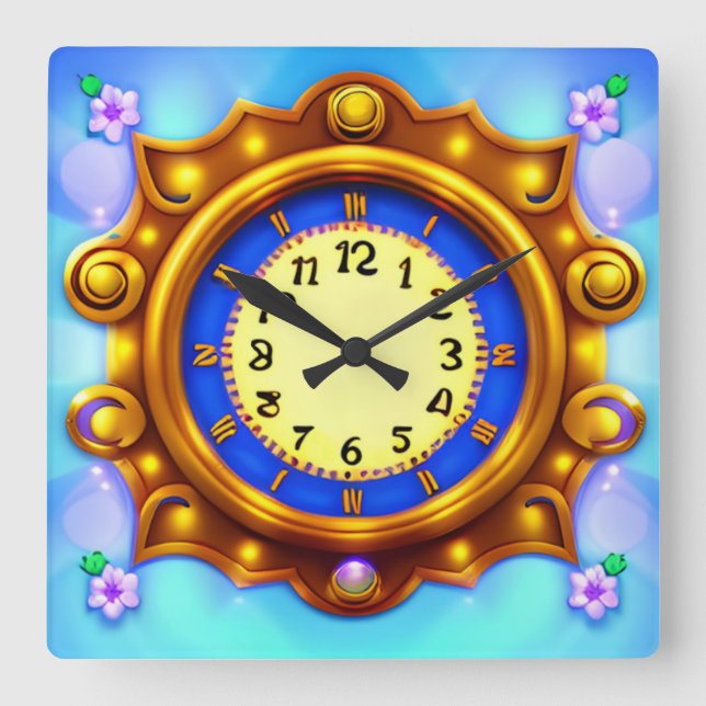 Relógio Quadrado Decoração divertida (Frente)