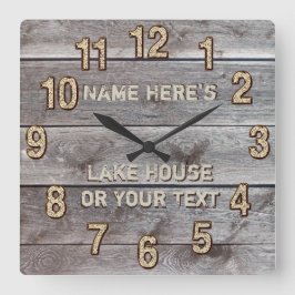 Relógio Quadrado Decoração Personalizada de Parede para Casa de Mad