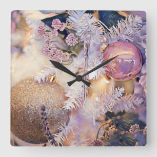 Relógio Quadrado Decorações das Árvores de Natal de Pintura Moderna