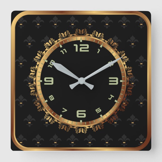 Relógio Quadrado Decorativo elegante (Frente)