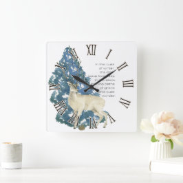 Relógio Quadrado Deer Deixe Pegadas Na Neve