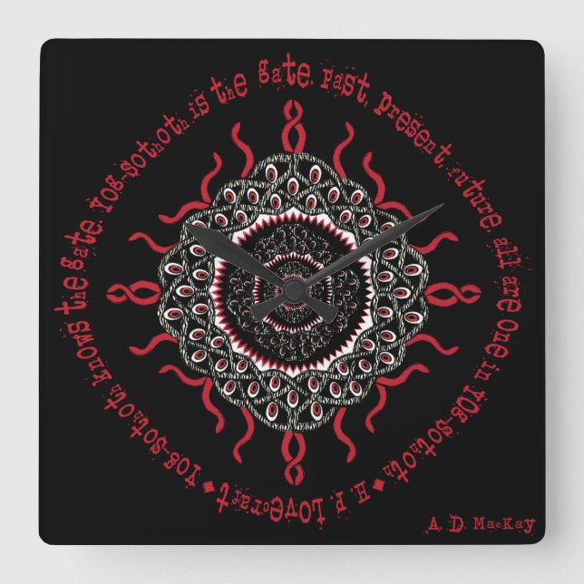 Relógio Quadrado Deidade cósmica do monstro de Lovecraftian do (Frente)