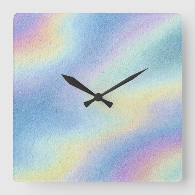 Relógio Quadrado Deriva do Céu Pastel (Frente)
