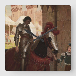 Relógio Quadrado “Derrotado” por Edmund Blair Leighton