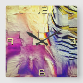 Relógio Quadrado Desenho de abstrato ligeiramente esculpido e cor c