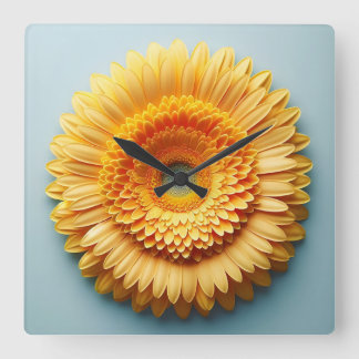 Relógio Quadrado desenho de flor