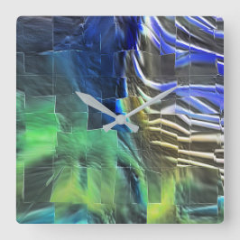 Relógio Quadrado desenho do mosaico abstrato ligeiramente esculpido