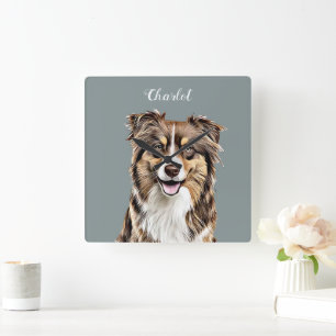 Relógio Quadrado Desenho Personalizado de Cópulos de Borda Personal