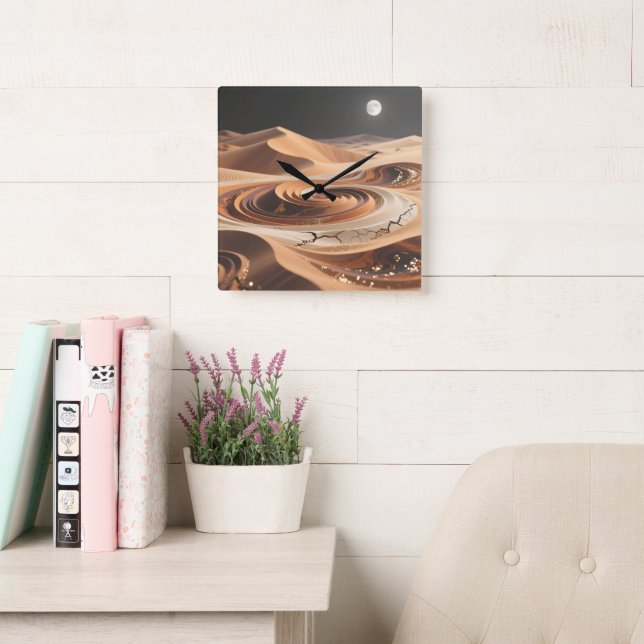 Relógio Quadrado Desert Sands Wall Clock (Sala de leitura)