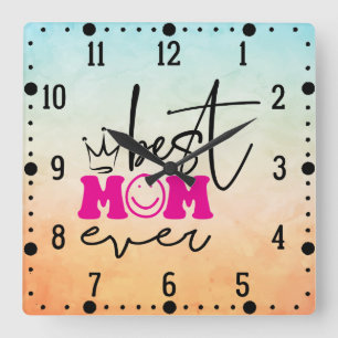 Relógio Quadrado Design-63344 da Melhor Mãe