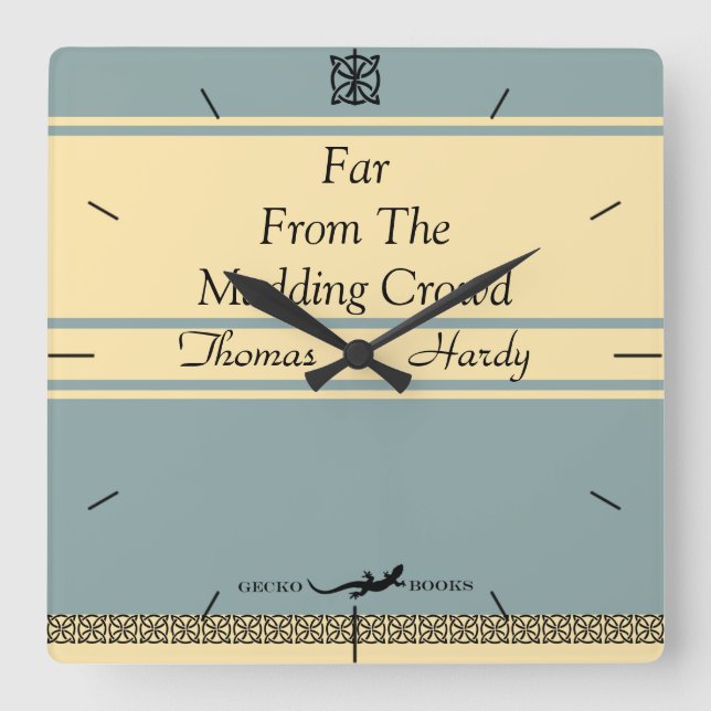 Relógio Quadrado Design A Sua Própria Timepece Do Cobrir Do Livro R (Frente)