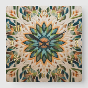 Relógio Quadrado Design abstrato enfileirado