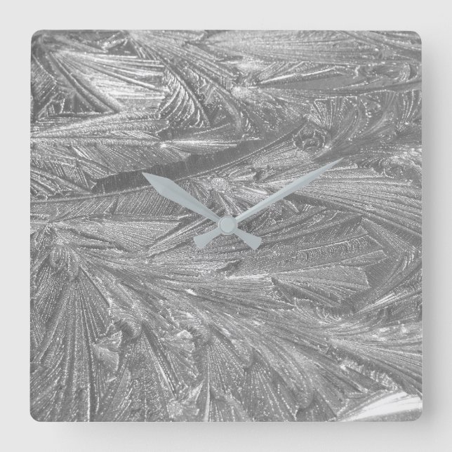 Relógio Quadrado Design de gelo na parede (Frente)