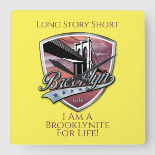 Relógio Quadrado Design de logotipo do Brooklyn