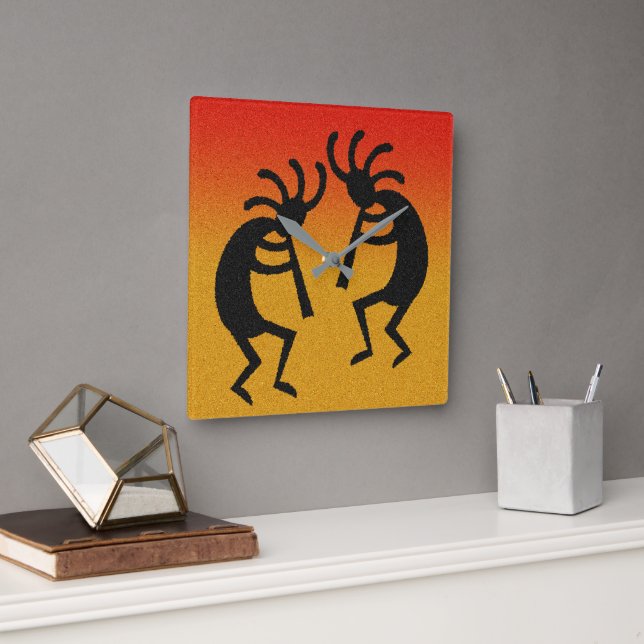 Relógio Quadrado Design de Sudoeste Kokopelli (Escritório)