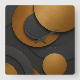 Relógio Quadrado Design do abstrato geométrico e preto de luxo e Do