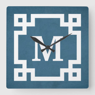 Relógio Quadrado Design do monograma