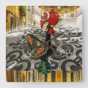 Relógio Quadrado Designs Portugueses - Arte de Parede acrílica