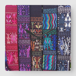 Relógio Quadrado Designs têxteis da Guatemala