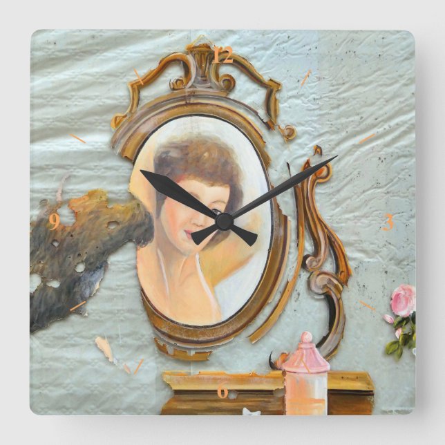 Relógio Quadrado Desligar Francais. (Frente)