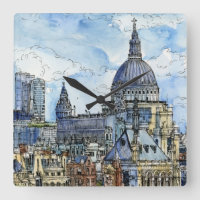 Destinos| Watercolor River Thames Waterfront