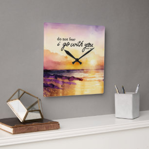 Relógio Quadrado Deuteronomia 31:6 Não tenha medo de ir com você Bí