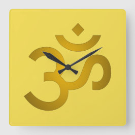 Relógio Quadrado Devanagari om  - Canary