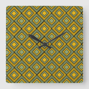 Relógio Quadrado Diamantes distribuídos - Verde